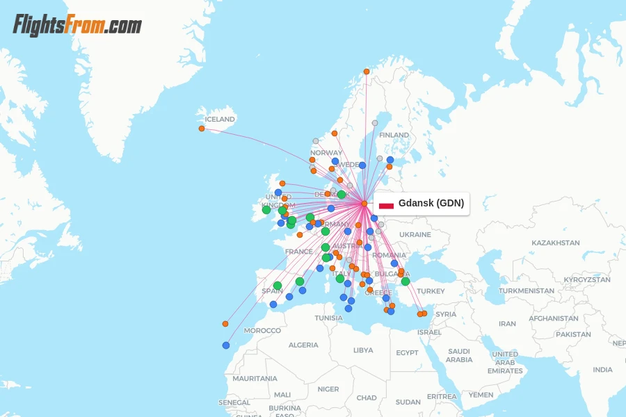 Gdansk flight map
