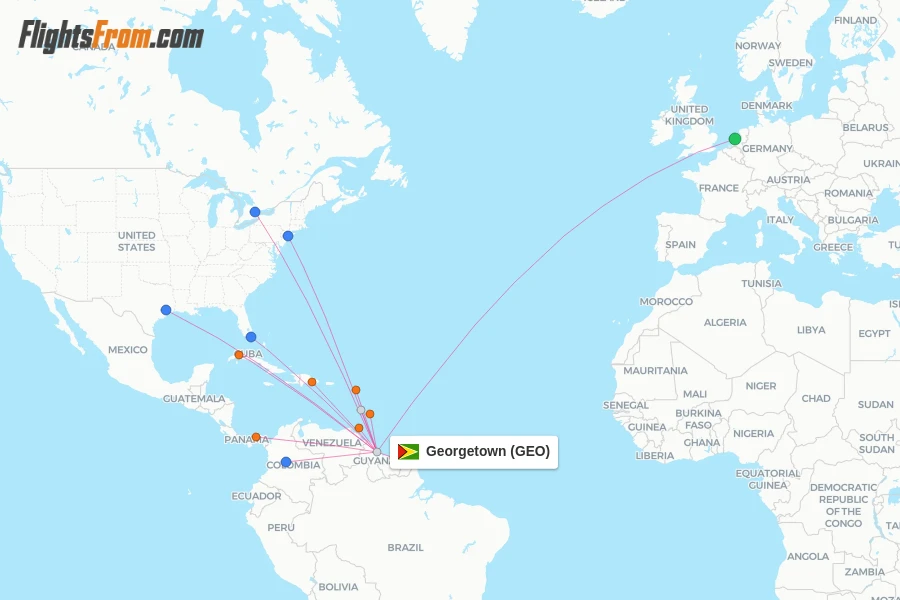 Georgetown flight map