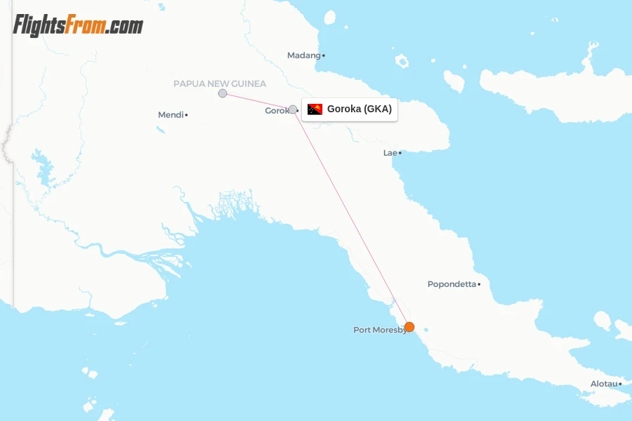 Goroka flight map