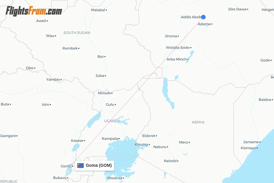 Goma flight map