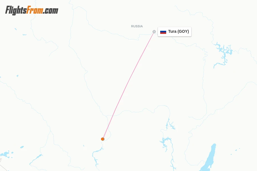 Tura flight map