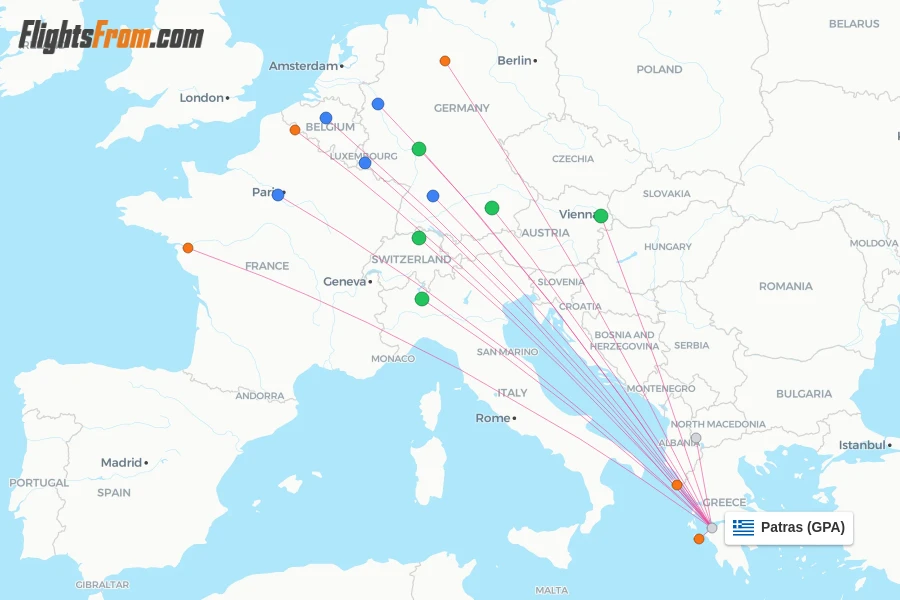 Patras flight map