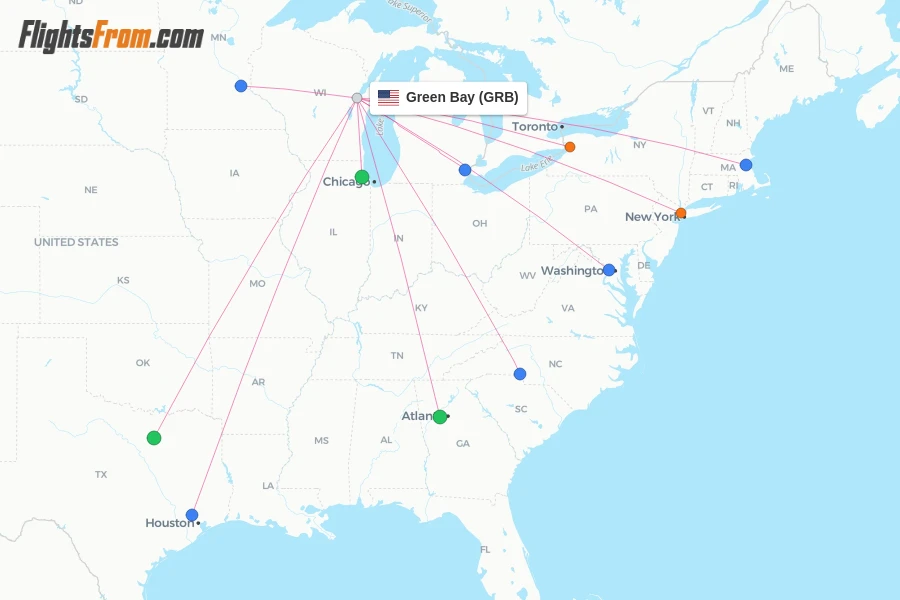 Green Bay flight map