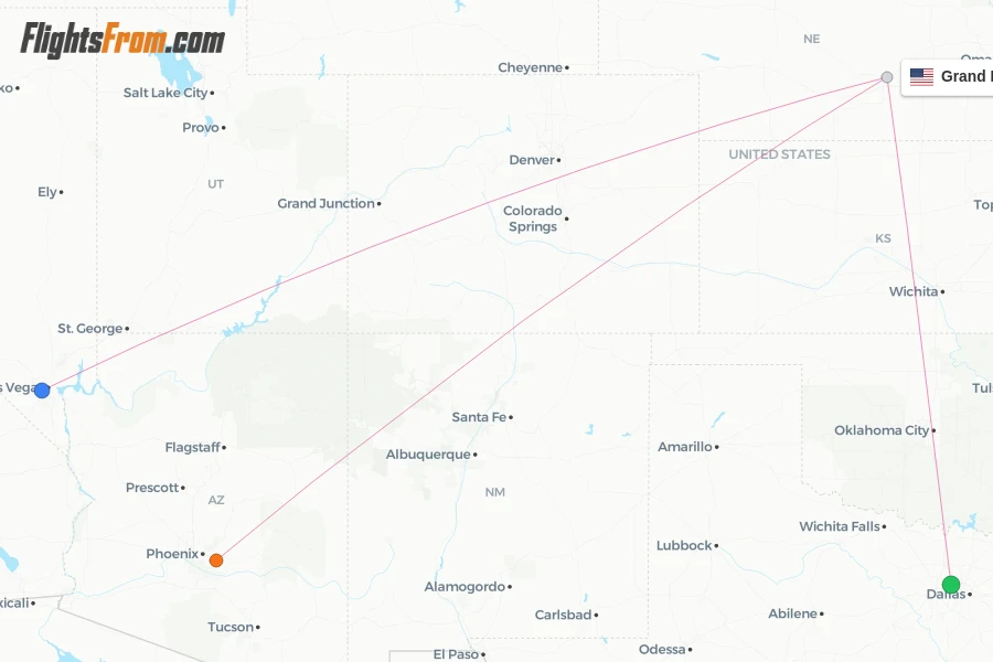 Grand Island flight map