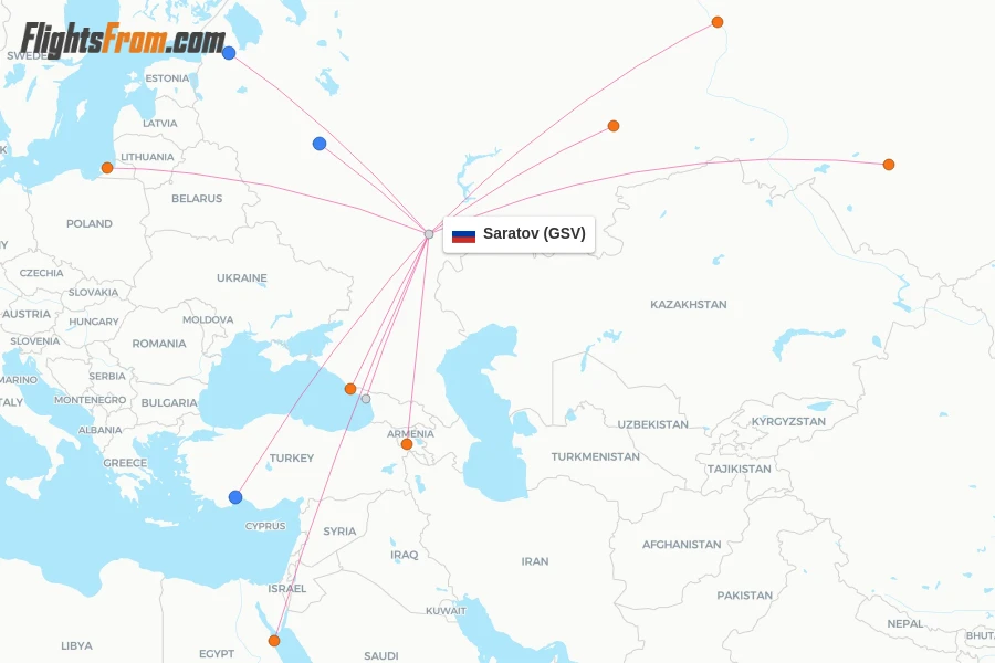 Saratov flight map