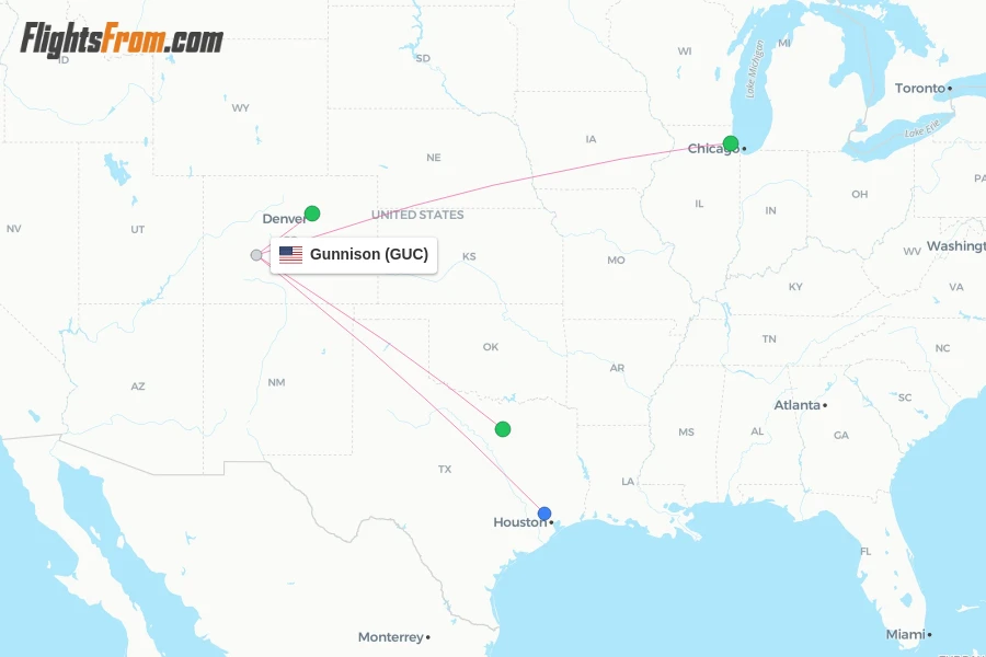 Gunnison flight map