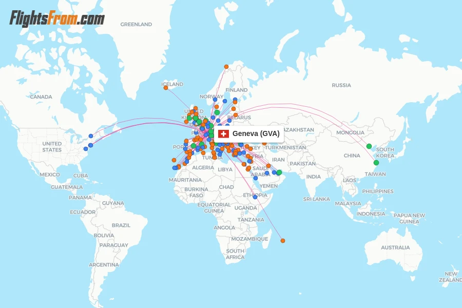 Geneva flight map