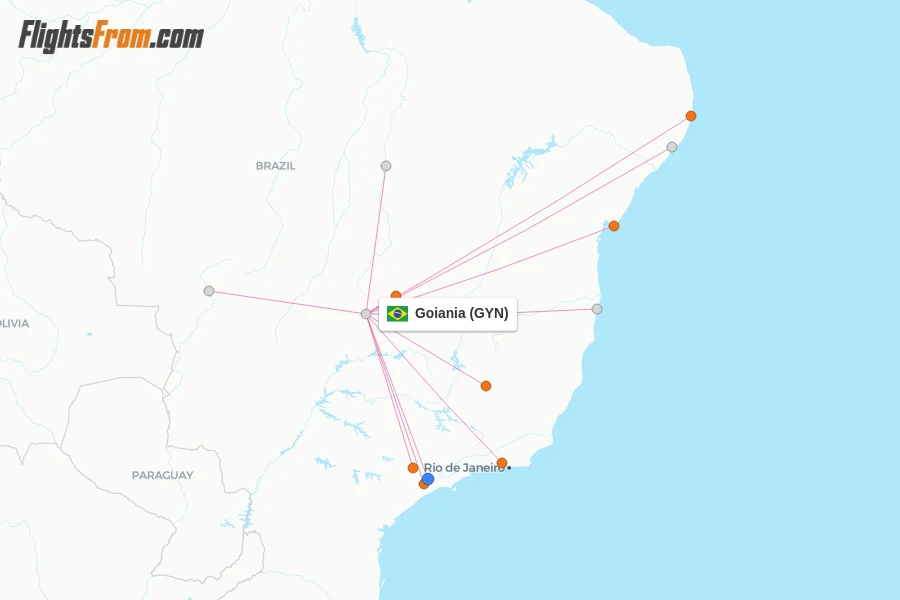 Goiania flight map