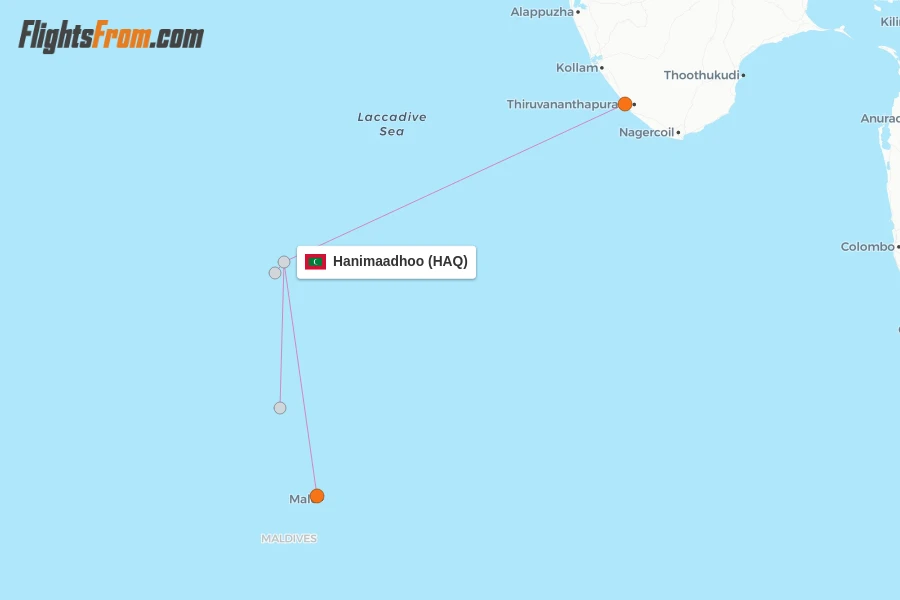 Hanimaadhoo flight map