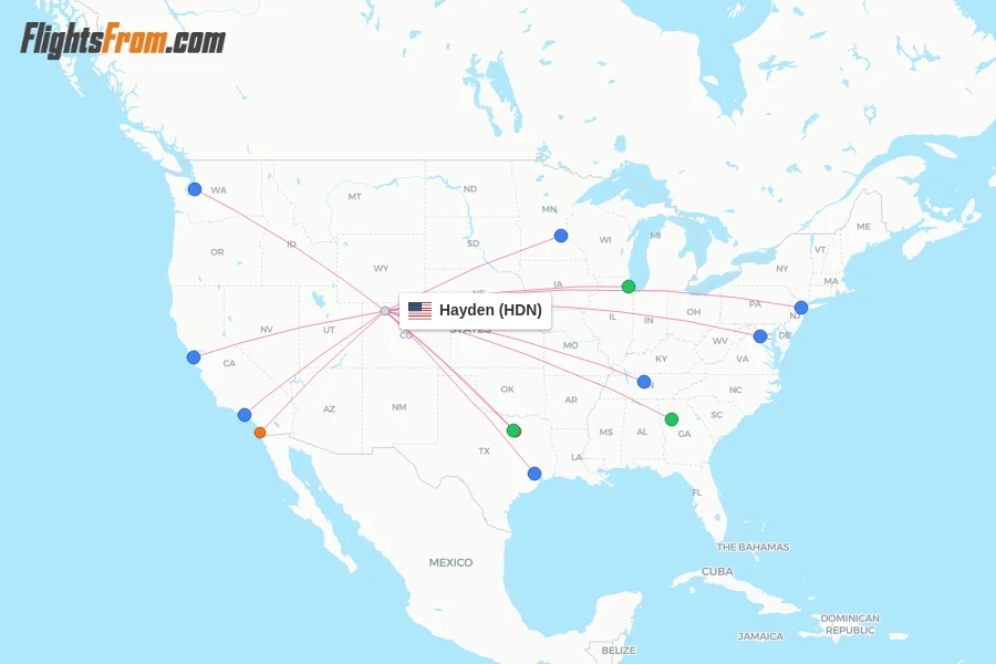 Hayden flight map