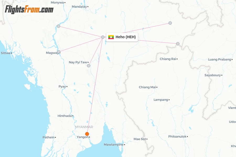 Heho flight map