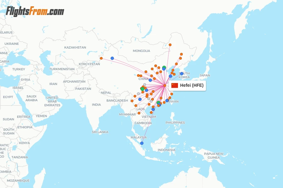 Hefei flight map