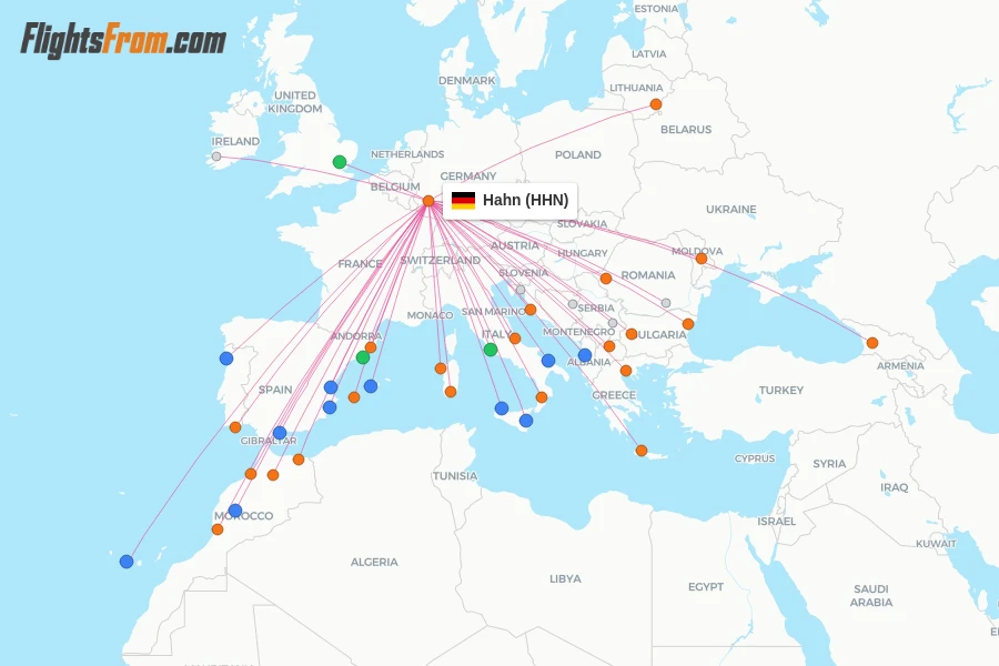 Hahn flight map