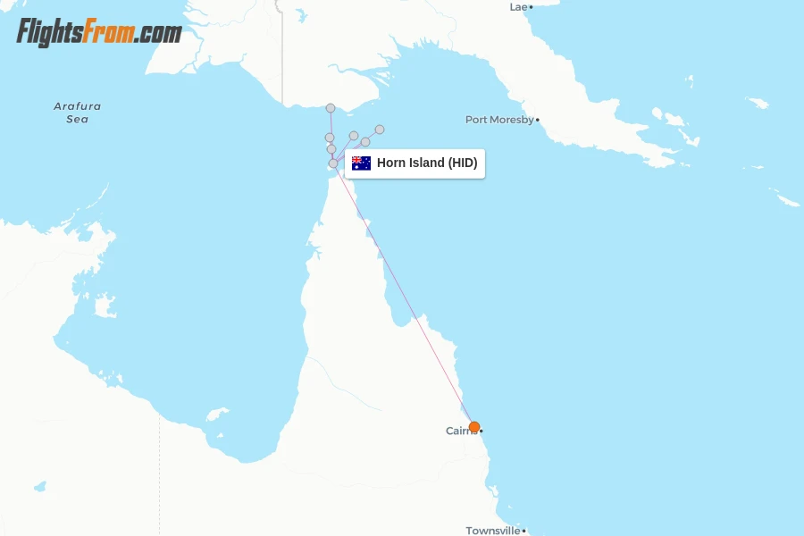 Horn Island flight map