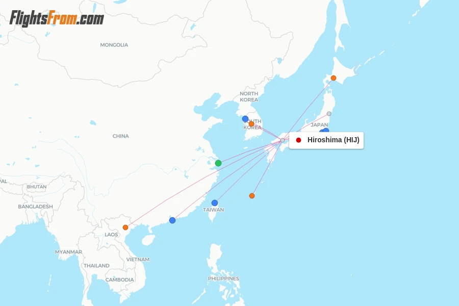 Hiroshima flight map
