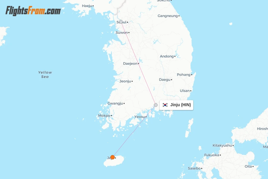 Jinju flight map