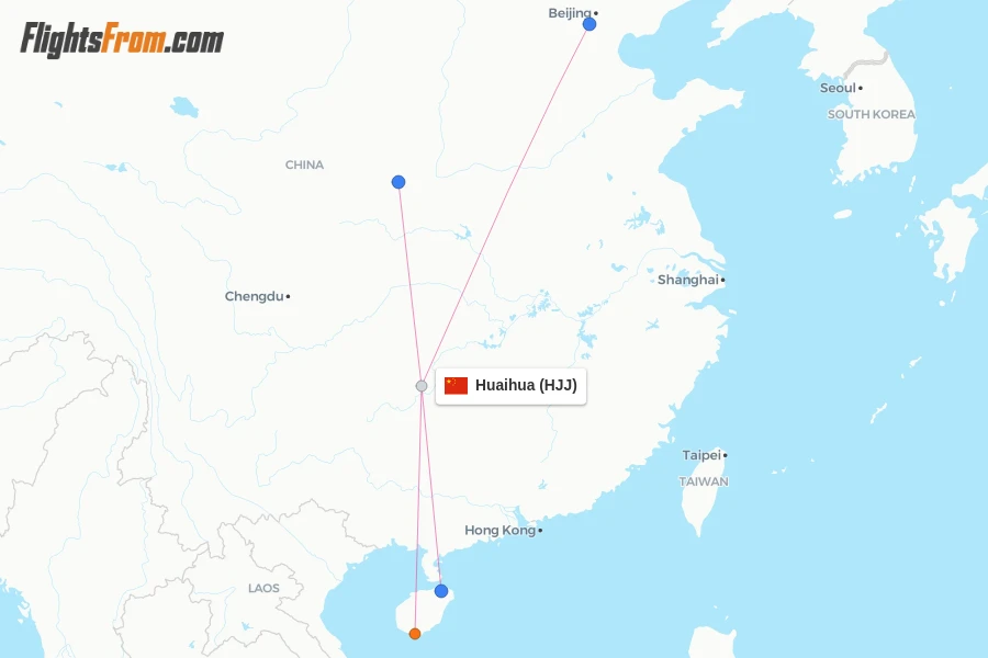 Huaihua flight map