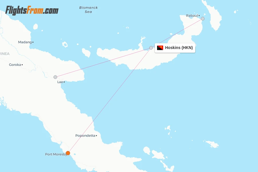 Hoskins flight map