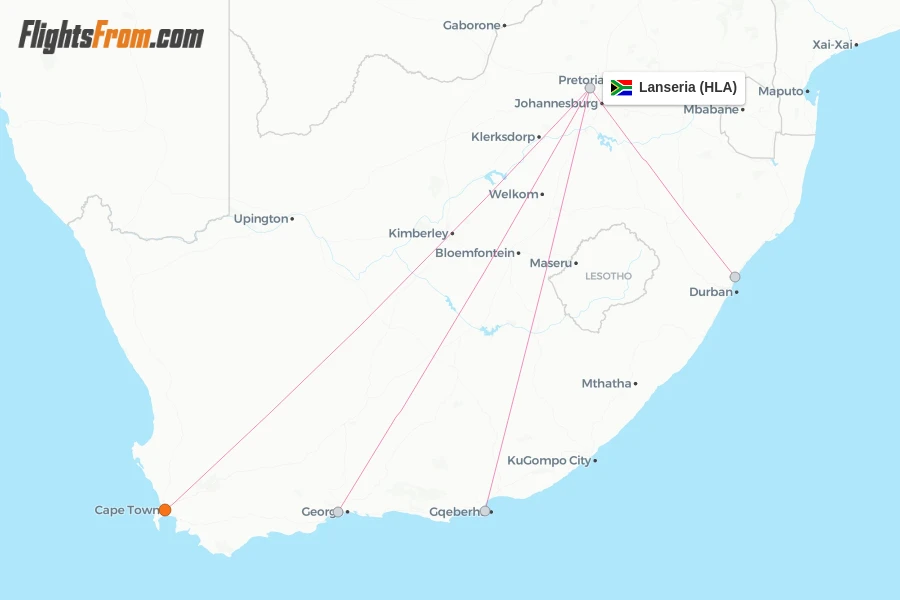 Lanseria flight map