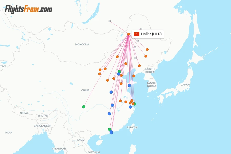 Hailar flight map