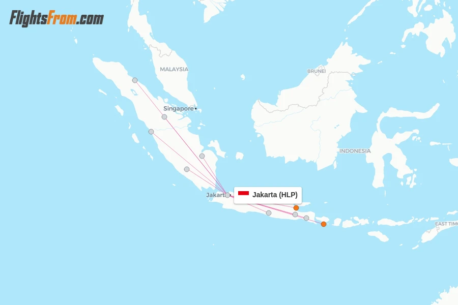 Jakarta flight map