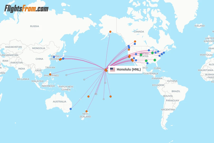 Honolulu flight map