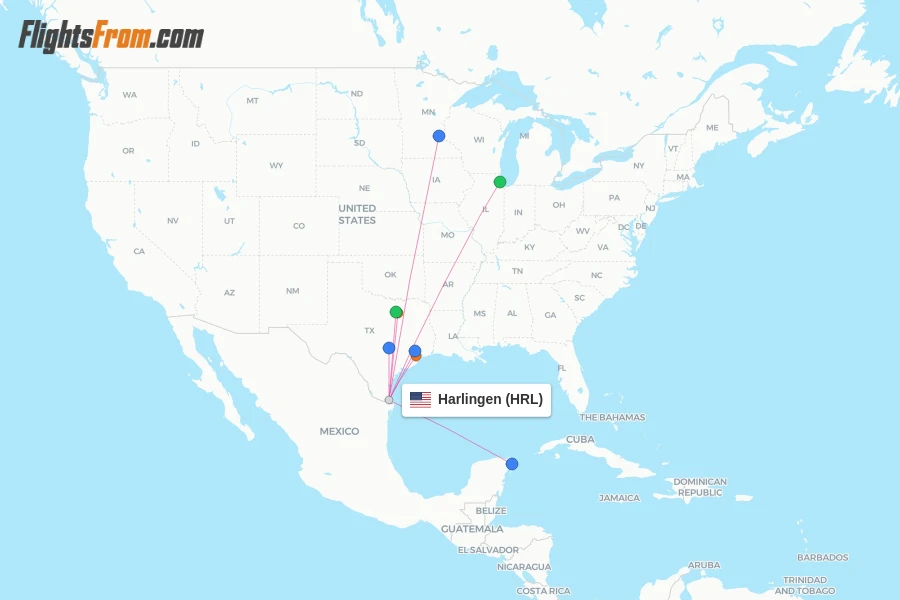 Harlingen flight map