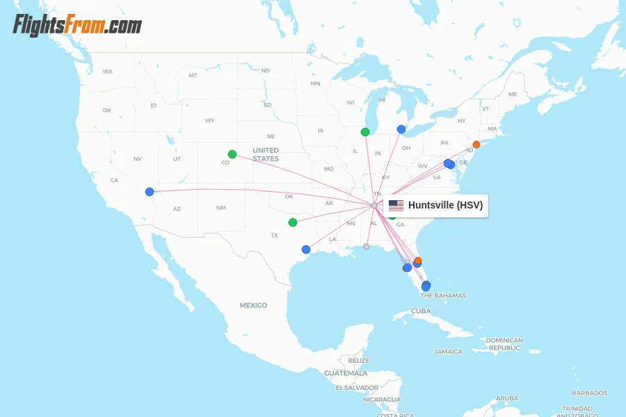 Huntsville flight map