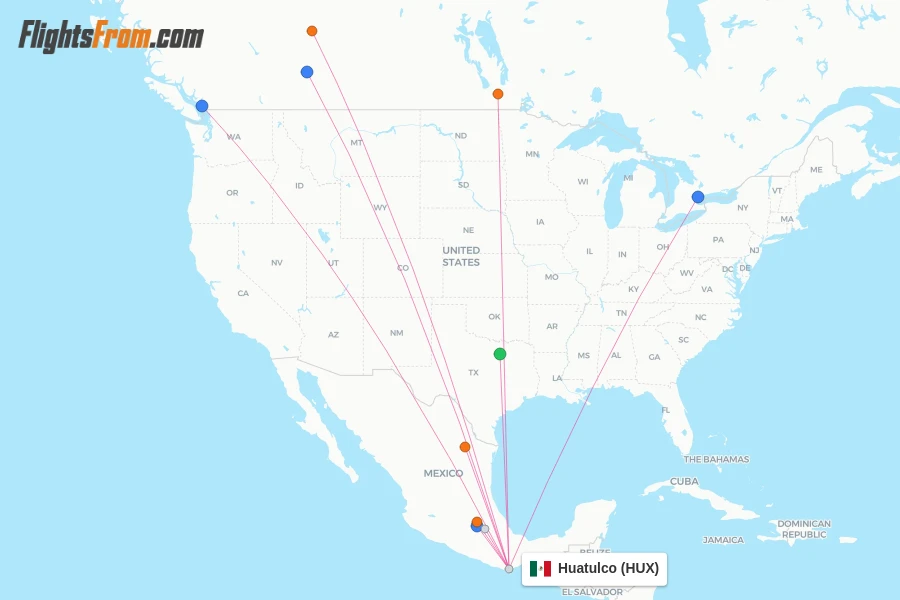 Huatulco flight map