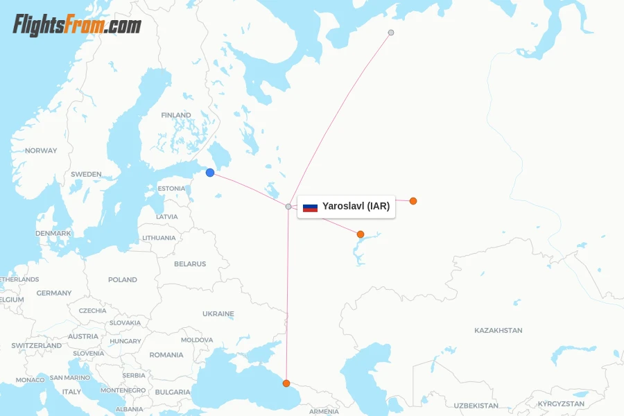 Yaroslavl flight map