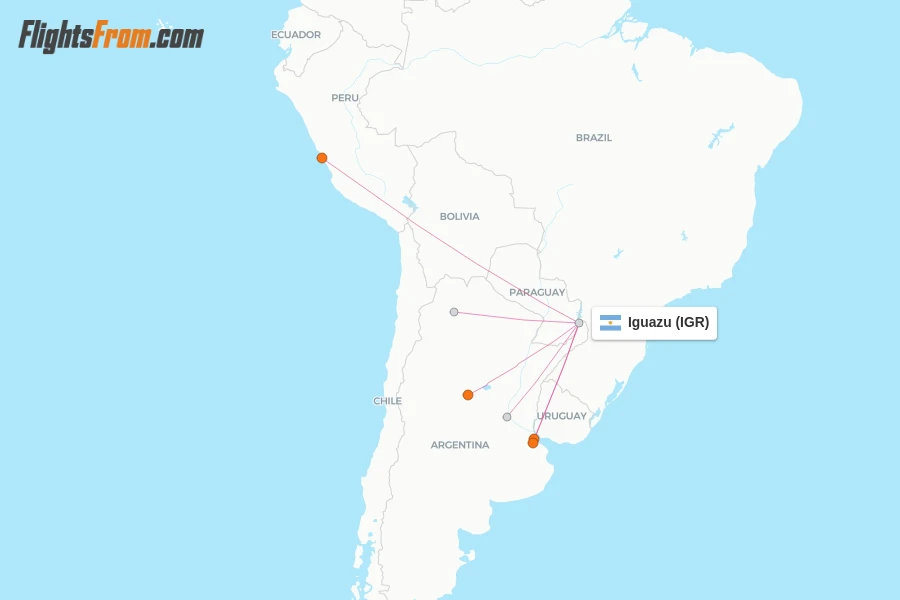 Iguazu flight map