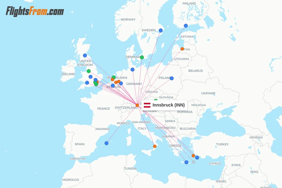 Innsbruck flight map