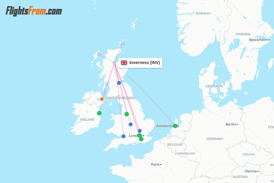Inverness flight map