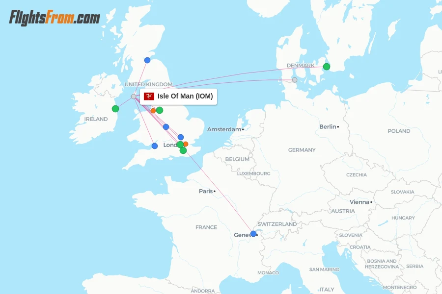 Isle Of Man flight map