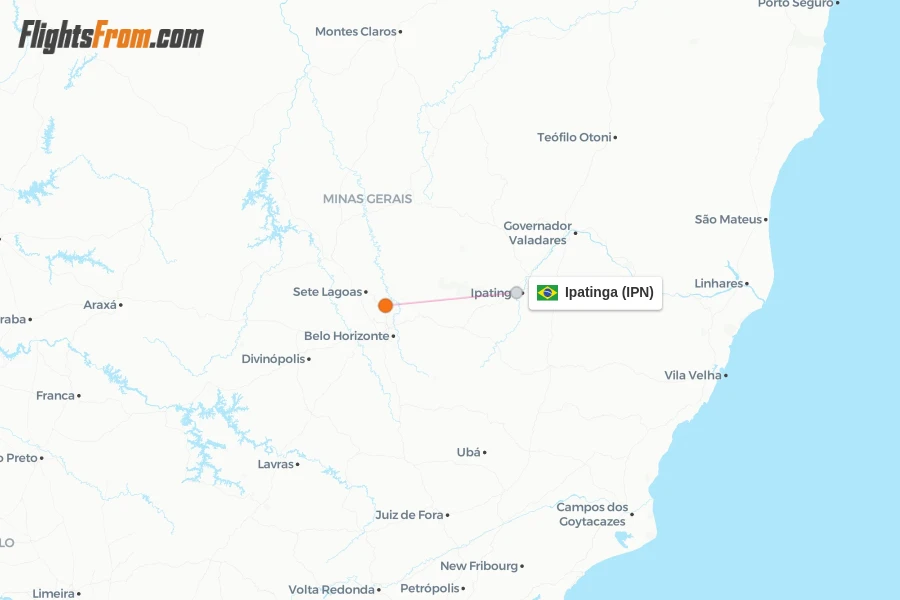 Ipatinga flight map