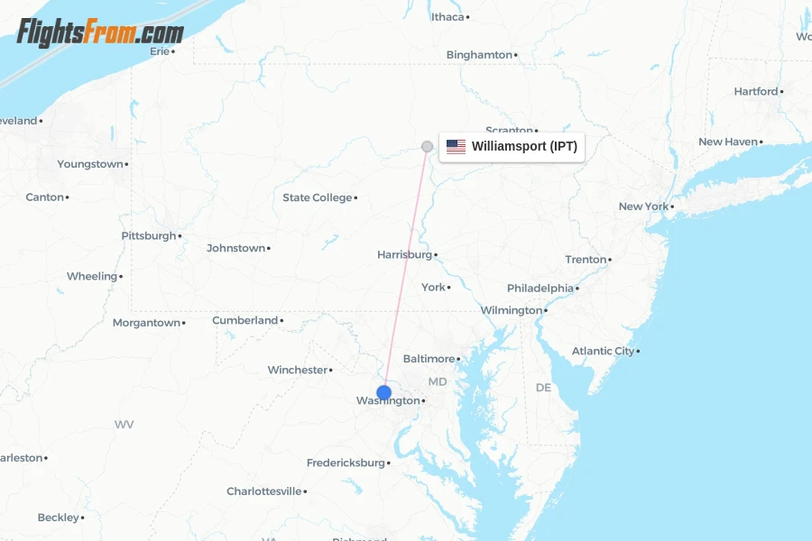 Williamsport flight map