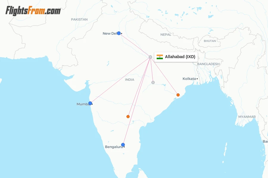 Allahabad flight map