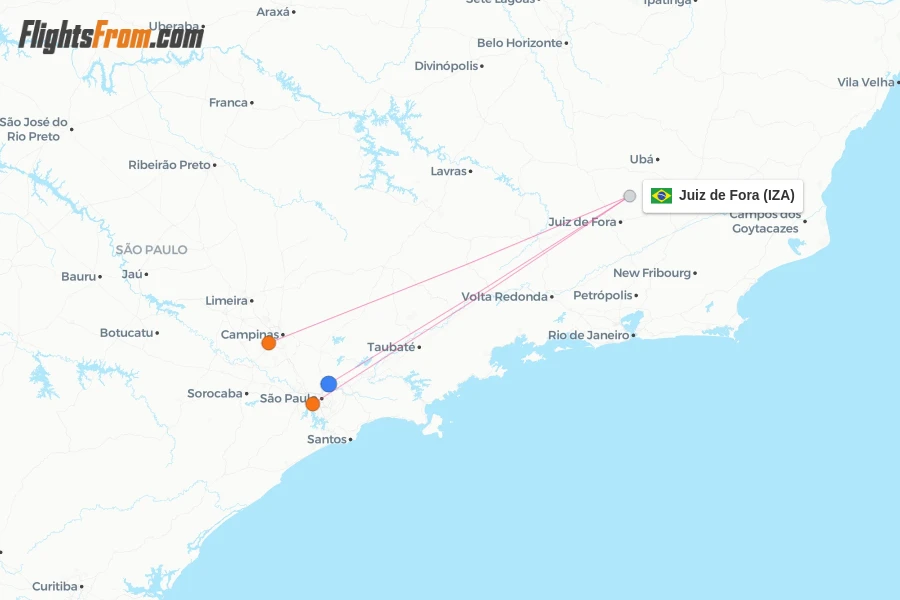 Juiz de Fora flight map