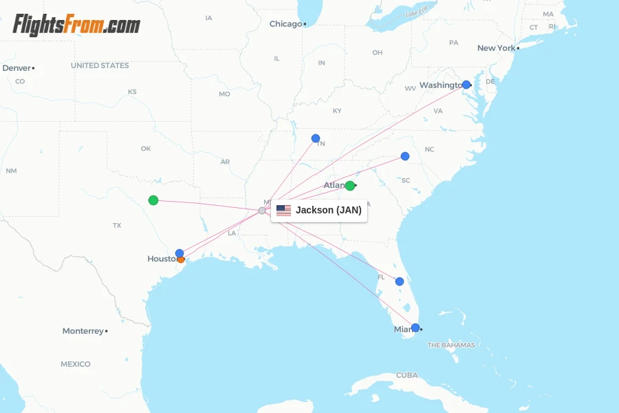 Jackson flight map