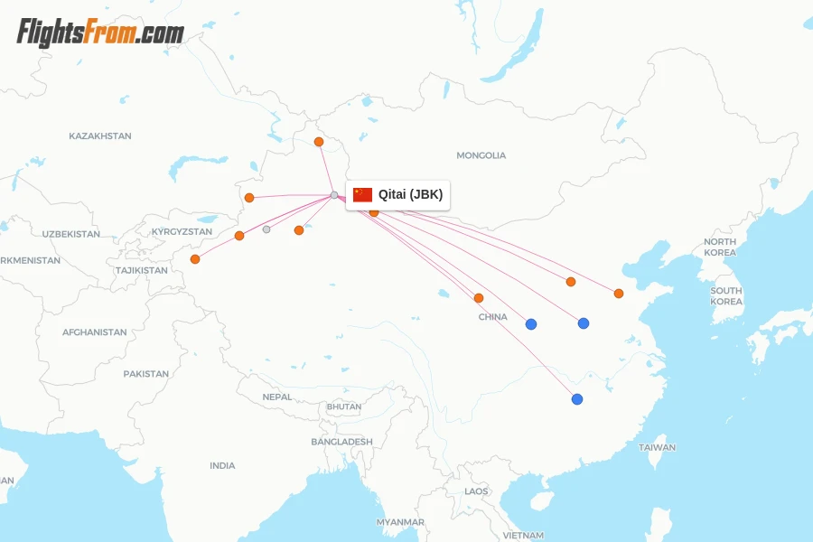 Qitai flight map