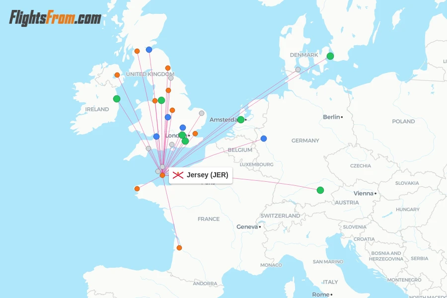 Jersey flight map