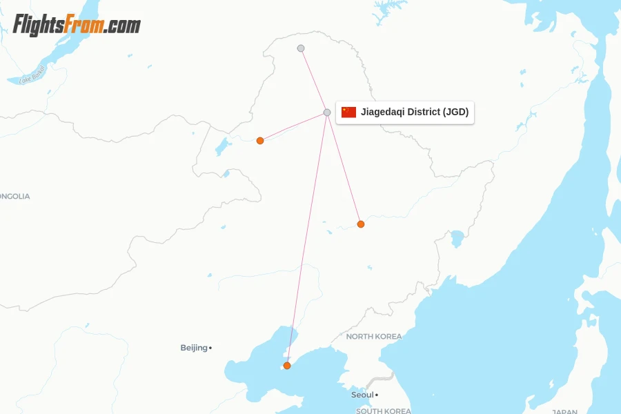 Jiagedaqi District flight map