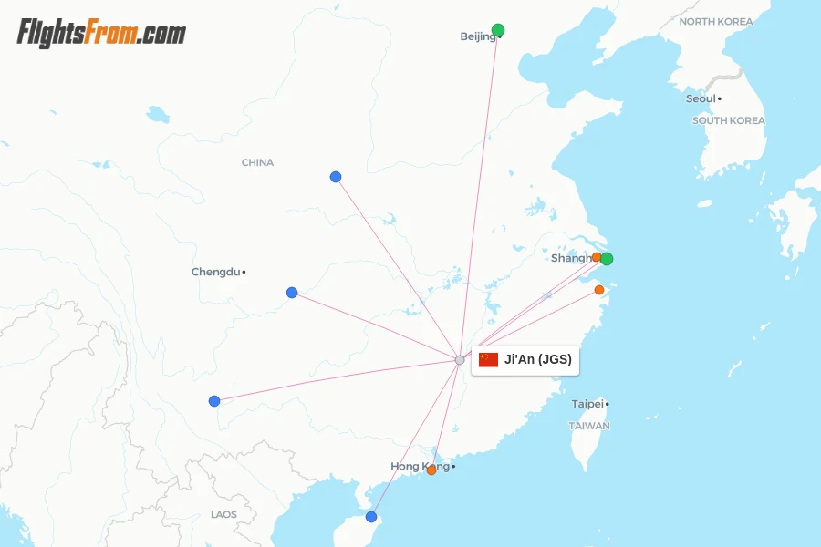 Ji'An flight map