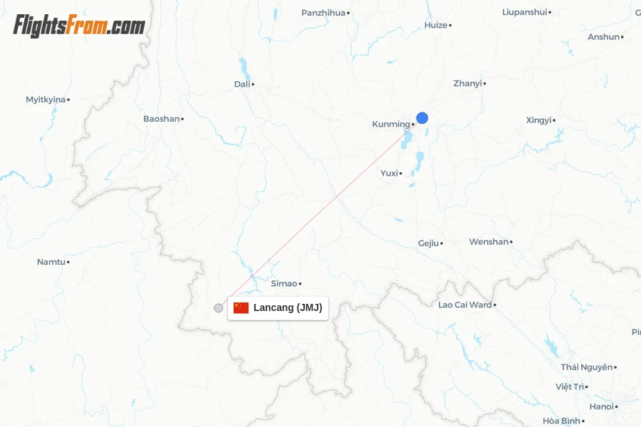 Lancang flight map