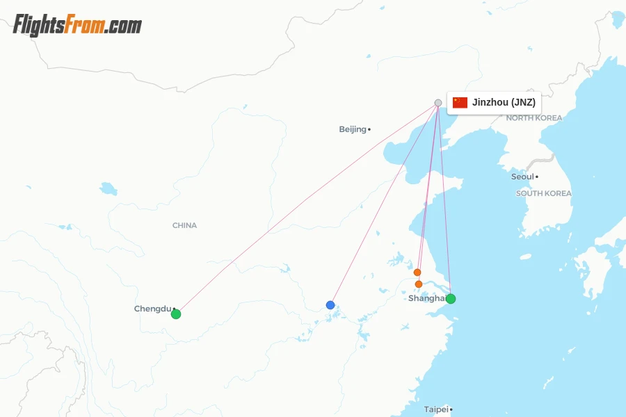 Jinzhou flight map