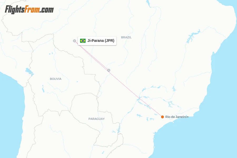 Ji-Parana flight map