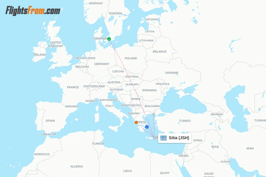 Sitia flight map