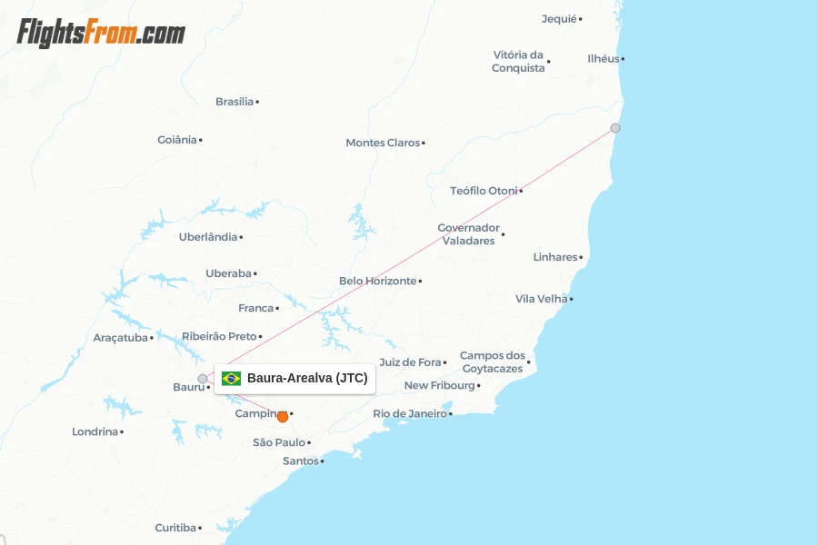 Baura-Arealva flight map