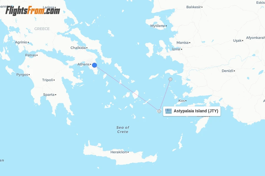 Astypalaia Island flight map