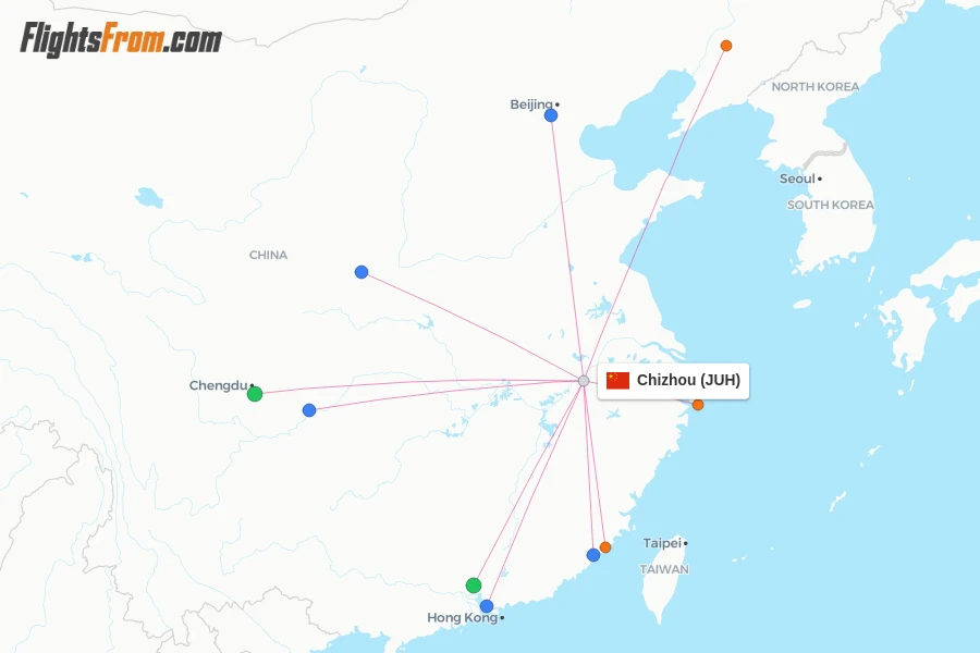 Chizhou flight map